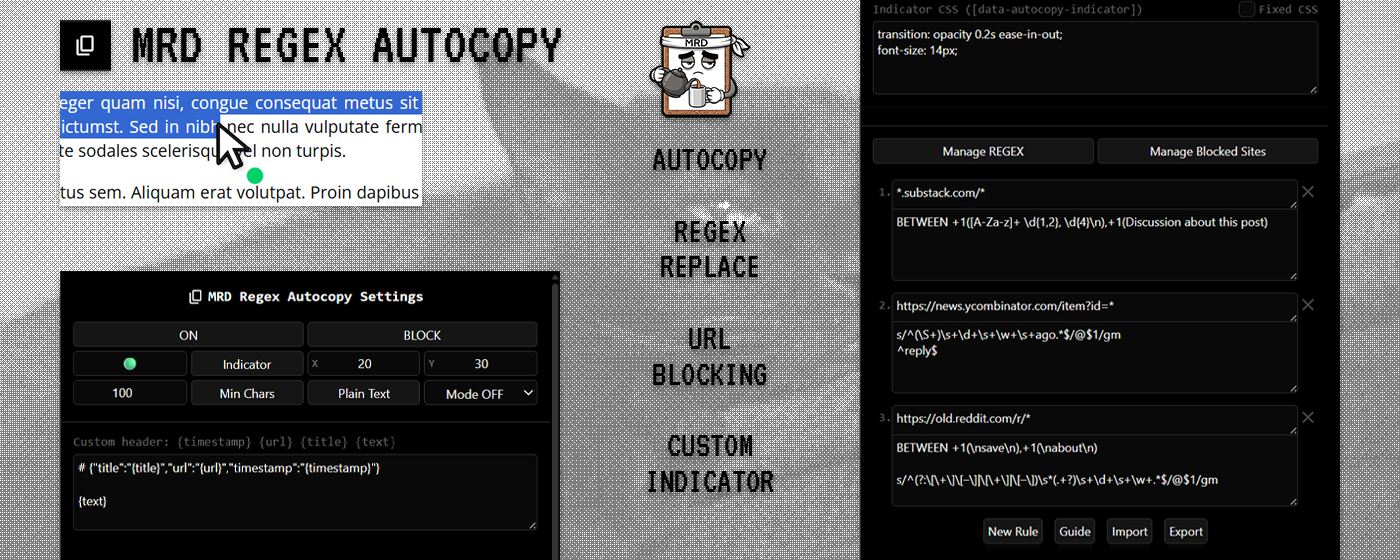 MRD Regex Autocopy Showcase